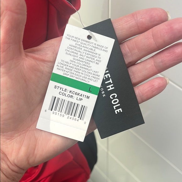 Kenneth Cole Red Cut-Out One Piece Swimsuit - Picture 3 of 6